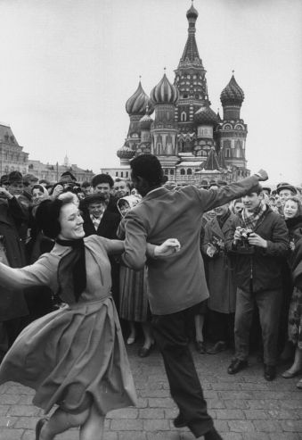 Celebration in Red Square in honor of cosmonaut Yuri Gagarin to Moscow.