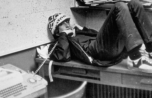 Future billionaire computer wiz Bill Gates reclining on desktop & talking on phone while attending private Lakeside School. Filing Place:  TC 104378 Subject Date:  0/0/1973 Last Published:  January 25, 1999 Series:  TIME Title:  Caption:  Future billionaire computer wiz Bill Gates reclining on desktop & talking on phone while attending private Lakeside School. City:  SEATTLE State/Province:  WA Country:  US Photographer:  Photog Status:  FREELANCE Agency:  LAKESIDE SCHOOL Syndication By:  AGENCY Subjects:  Personalities:  GATES, WILLIAM H. III Source:  TIME Ref No:  05586784.JPG Medium:  B/W TRANSPARENCY