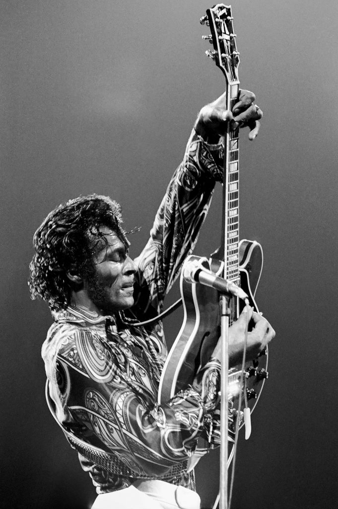 NEW YORK - OCTOBER 15: Rock N Roll pioneer Chuck Berry performs live at Madison Square Garden on October 15, 1971 in New York City, New York. (Photo by Michael Ochs Archives/Getty Images)